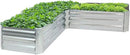 Sunnydaze 11.75" H Raised Metal Garden Bed - Galvanized Raised Garden Bed Outdoor for Vegetables and Flowers - Silver - L-Shaped by GreenHaven Gardens