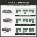 Boneless Sectional Cloud Couch Sofa Bed for Living Room, 112" Modular Modern Lounge 3 Seater Sleeper Grey Couches with Chaise, No Assemble, Cordury Compression Upholstered Sofas by CozyNest Decor
