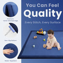Baby Play Mat for Floor,1.3" Thick Memory foam Tummy Time Mat for Toddlers,Infants,kids,Water-Repellent Soft Nursery Rug ,79"×79" Extra Large Non Slip for Crawling&Yoga,Tatami Style for Living Room(Royal Blue) by TinyTreasures Baby Boutique