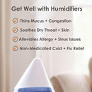 Crane Ultra-Quiet 3-in-1 Humidifier, Essential Oil Aroma Diffuser & Soothing Sleep Light - Compact 1.2 Gallon Capacity with Adjustable Night Light & Fragrance Tray - Ideal for Bedroom and Office by TinyTreasures Baby Boutique