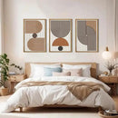 Mid Century Boho Modern Wall Art Set Abstract Geometric Wooden Wall Decor Minimalist Line Neutral Artwork Mid Century Wood Art Decor for Living Room Bedroom Office-16x24Inch x3 by CozyNest Decor