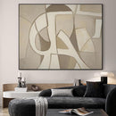 SIGNWIN 36"x46" Extra Large Framed Wall Art Neutral Abstract Geometric in Mid-Century Style, Retro-Inspired Design for Home Living Room Bedroom Decor (Frame Assembly Required) by CozyNest Decor