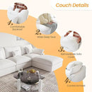 JACH U Shaped Sectional Couches, Cloud Sectional Couch with Deep Seat, 119" Down Filled Modular Sofa with Chaise, Covers Removeable & Washable, Sofas Furniture for Living Room, White by CozyNest Decor