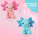 Crochet Kit for Beginners, Crochet Animal Kits,Crocheting Kit for Starters with Step-by-Step Video Tutorials, Beginner Crochet Kits for Adults (2Pack Axolotl) by TinyTreasures Baby Boutique