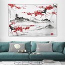 Cherry Blossoms Tapestry, Japanese Fuji Mountain Tapestry, Asian Japanese Wall Tapestry, Nature Landscape Tapestries for Bedroom Living Room Decor 60"x40" by CozyNest Decor