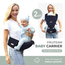 FRUITEAM Baby Carrier Newborn to Toddler, 6-in-1 Ergonomic & Adjustable Baby Carrier with Lumbar Support for All Seasons, Hands-Free, Adapt to Newborn, Infant & Toddler (Navy) by TinyTreasures Baby Boutique