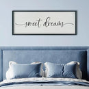 SRSZHIYUE Sweet Dreams Above Bed Wall Decor, 40"x15" Large Rustic Master Bedroom Over Bed Sign Guest Room Couples Wood Framed Farmhouse Horizontal Hanging Decoration (Black) by CozyNest Decor