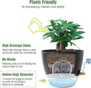 12 inch Large Self Watering Pots, Plastic Planters with 60oZ Removable Deep Reservoir and Multi Mesh Drainage Holes for Indoor Outdoor Garden Plants and Flowers, Black with Brown by GreenHaven Gardens