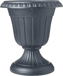 PL00GY Classic Traditional Plastic Urn Planter Indoor/Outdoor, 16" x 18", Gray by GreenHaven Gardens