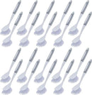Hsei 20 Pcs Gray Kitchen Scrub Dish Brush Bulk with 11 Inch Handle Cleaning Dish Scrubber with Stiff Bristles Washing Scrub Brushes for Housekeeping for Pots and Pans, Kitchen Sink by CozyNest Decor