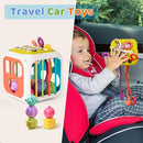 MINGKIDS 7 in1 Sensory Development Multifunctional Sensory Teething Toys for 1 2 Year Old Boy Girl,Shape Sorter Pull String Travel Car Toys for 12 Month by TinyTreasures Baby Boutique