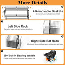 Sports Equipment Organizer, Garage Ball Storage Racks - Outdoor Toy Storage with 2 Side Racks & Removable Baskets, Heavy-Duty Garage Rolling Ball Cart with Wheels, Hooks for Toys, Sports Gear by CozyNest Decor