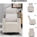 CANMOV Swivel Rocker Chair Set of 2, Swivel Accent Chair with High Back and Arms, Corduroy Glider Chair for Living Room Bedroom Nursery, Beige by TinyTreasures Baby Boutique