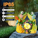 Solar Garden Decor Statue 6.5" Resin Kissing Frog Figurines with Glass Ball Waterproof Frog Decor for Outside Yard Patio Porch Decoration Gift for Mom Grandma Wife by GreenHaven Gardens