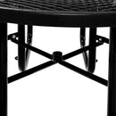 Global Industrial 46" Round Picnic Table, Expanded Metal, Black Thermoplastic Coating, Attached Benches, 1-1/2” Umbrella Pole Hole, Outdoor-Rated, 1000 lb Capacity by GreenHaven Gardens