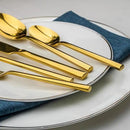 Alata Potter Gold 20-Piece Forged Silverware Set with Utensil-Serving Set, Service for 4, Stainless Steel Flatware Set, Modern Design with Mirror Finish, Ideal for Home, Kitchen, Party, Camping by CozyNest Decor