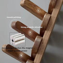 Wall Mounted Piano Key Hanger | Flip Style Hook | Entrance Wall Art Hook, Made of Oak Wood (3 Times Painted, 4 Times Polished) (Arc Walnut, 8Hooks) by CozyNest Decor