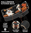 Halloween Kitchen Mat Set of 2, Pumpkin Ghosts Boo Cat Halloween Decor, Halloween Rug for Floor, Indoor Home Decor with Non-Slip Backing,17 x 29 Inch & 17 x 47 Inch by CozyNest Decor