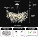 Modern Crystal Silver Chandelier, 36" Large Rectangular Oval Tree Branch Crystal Chandeliers for Dining Room,16-Light Flush Mount K9 Crystal Chandeliers, for Kitchen Island,Dining Room by CozyNest Decor