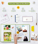 popotop Photo Album Self Adhesive with Picture Display Window,40 Pages DIY Scrapbooking Supplies Kit for 4x6 8x10 Picture,Linen Cover Memory Book for Baby Wedding, with Scraper and Metallic Pen by TinyTreasures Baby Boutique