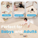 1.3" Thick Baby Play Mat for Floor Playpen, 71x59 Large Foam Tummy Time Mat, Padded Support Soft Plush Nursery Rug for Infant Kids Toddler Crawling Kick Activity (Beige) by TinyTreasures Baby Boutique