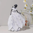 DiliComing Fairy Garden Accessories Outdoor Statue - Table Decor for Living Room Garden Maiden Bookshelf Decor Xmas Resin Holly Leaves Maiden White Statue 10.5 * 6.0 * 14.5 Inch by CozyNest Decor
