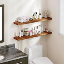 BAMEOS Floating Shelves,40 in W x 8in D Wall Mounted Wooden Shelves with Invisible Brackets Set of 2, Hanging Wall Shelves Decoration for Bedroom, Bathroom, Living Room and Kitchen by CozyNest Decor