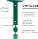 Factory Direct Partners FDP Rectangle Activity School and Classroom Kids Table (24 x 60 inch), Chunky Toddler Legs, Adjustable Height 15-24 inches - Maple Top and Green Edge by CozyNest Decor