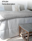 YnM Chunky Throw Blanket, Hand Knitted with Chenille Yarn, Skin Friendly, Ventilated and Breathable, Machine Washable, Home Décor Piece for Couch, Sofa and Bed (Glacier Grey, 30x40 Inch) by CozyNest Decor