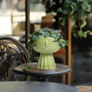 Face Planter Pot - 7 Inch Ceramic Head Planter for Indoor Plants Outdoor, Cute Succulent Flower Pots with Drainage Hole, Room Home Garden Decor, Gardening Gifts, Green by GreenHaven Gardens