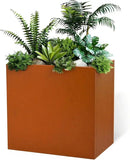 Galvanized Steel Metallic Heavy Planter for Outdoor Plants Metal Outdoor Planter Spliced Flower Box with Partitions for Outside,Indoor,Garden (Corten, 30 * 12 * 24) by CozyNest Decor