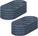KFN 2PCS 4x1.8x1FT Galvanized Raised Garden Bed,Raised Garden Bed Kit-Oval Metal Vegetable Box,Large Planter Flower Boxes Outdoor,Planting for Vegetables,Flower,Herb,Grey,0.7mm by GreenHaven Gardens