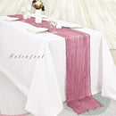 6 Pack Dusty Rose 10FT Cheesecloth Table Runner 20 x 120 Inch Long Rustic Gauze Fabric Cheese Cloth Table Runner for Wedding Bridal Baby Shower Table Decorations Boho Sheer Birthday Party Table Decor by CozyNest Decor
