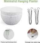 8 inch Hanging Planters for Small Indoor Outdoor Plants, 2 Pack Hanging Flower Pots with Drainage Holes and Chain for Garden Porch, Plastic Hanging Baskets for House Plants, Speckled White by GreenHaven Gardens