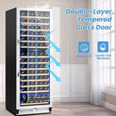 180 Bottles Wine Fridge 24 Inch Dual Zone Wine Cooler Refrigerator Freestanding Wine Refrigerator with Glass Door and Safety Lock, Large Wine Cellar for Home, Office, Kitchen by CozyNest Decor