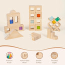 Wooden Rainbow Building Blocks Set for Kids, 22 PCS Wooden Blocks & 25 PCS Gem Cubes Stacking Blocks, Montessori Stacking Toys for Toddlers, Educational STEM Easter Toys for Boys Girls 3-6 by TinyTreasures Baby Boutique