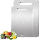 2 Pack Titanium Cutting Board- 100% Pure Titanium Cutting Boards For Kitche,Easy to clean,Double-sided food-grade Cutting Board For Cutting Meats, Fruits And Vegetables,M + L by CozyNest Decor
