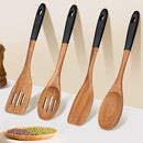 14 Inch Large Wooden Spoons for Cooking Utensils Set Acacia Wood Spatula Slotted Spoon Best Non Toxic Kitchen Utensil Long Mixing Spoon Spatulas Turner Stirring Serving Spoons Kitchen Use Tools by CozyNest Decor