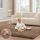 Baby Play Mat for Floor Tummy Time Mat Nursery Rug Muscle Mat Area Rug Playroom Rug Tatami Mat 6'7"x5'11" Memory Foam 1.3" Thick Crawling Mat For Babies,Toddlers, Infants, Kids Floor Mat,Coffee by CozyNest Decor