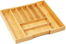 Premium Bamboo Expandable Drawer Organizer, 7-9 Slots Adjustable Kitchen Drawer Organizer for Large Cooking Utensils Cutlery, Kitchen Drawer Organization by CozyNest Decor