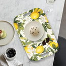 Serving Trays with Handles, 14.5 x 9.8 inch Rectangular Plastic Tray for Restaurant, Kitchen, Lemon and Lemon by CozyNest Decor