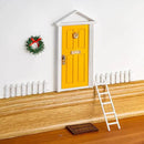 Wooden Yellow Fairy Door - Miniature Elf Door… by GreenHaven Gardens