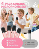 YLL Mini Karaoke Machine for Kids Adults: Portable Loud Speaker with 4 Wireless Microphones -Most Popular Birthday Party Gifts for Girls Boys 3, 4, 5, 6, 7, 8, 9, 10+ Year Old Toys (Pink-4 Mics) by TinyTreasures Baby Boutique