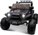 24V 9Ah Ride on Toy for Big Kids, 4WD 2 Seater Ride on Car Truck with Remote Control, 4x200W Motor - Black by TinyTreasures Baby Boutique