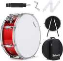 Snare Drum Kit, 14" x 5.5" Marching Snare Drum + Storage Padded Bag + Silent Mute Pad + A Pair Of 5A Drumsticks + Drums Key, Portable Drums Hardware Set for Adults Kids Student Beginners (Red) by TinyTreasures Baby Boutique