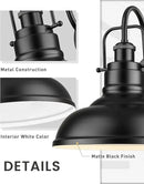 zeyu 2 Pack Barn Sconce Wall Lighting, Vintage Wall Mount Light Fixture, Indoor Wall Sconce Lighting in Matte Black Finish, 016-1B-2PK BK by CozyNest Decor