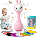 alilo Smarty Bunny Baby Rattle Musical Light Up Toys, Infants Newborns Baby Toys 0-3-6-12-18-24 Months,1 Year Old Boy Girl Gifts, 4 Music Modes and Color Recognition Function with 9 Color Card by TinyTreasures Baby Boutique