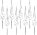 Sorbus Macrame Plant Hanger (8 Pack) Indoor Outdoor Hanging Plant Pots Cotton Rope, Elegant for Home, Patio, Garden (White) by GreenHaven Gardens