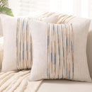 Boho Throw Pillow Covers 18x18 Set of 2 Farmhouse Decorative Cushion Case Striped Square Pillows Cover Chenille Pillow Cases Accent Neutral Pillowcase for Sofa Couch Bed,Yellow-Blue by CozyNest Decor