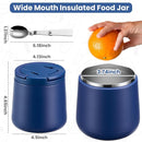 20oz Insulated Vacuum Food Jar with Buckle Lid,Soup Thermo for Hot Food Kids,Wide Mouth Leakproof Stainless Steel Lunch Container with Spoon-Blue by TinyTreasures Baby Boutique